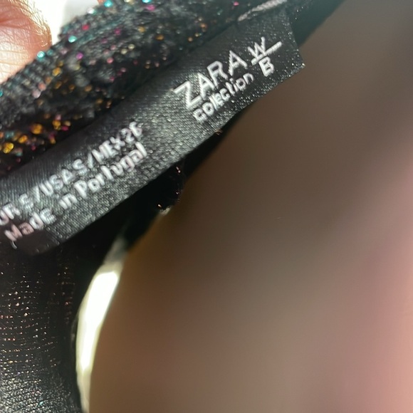 Zara Black Mini Metallic Halter Romper Small - Picture 5 of 6